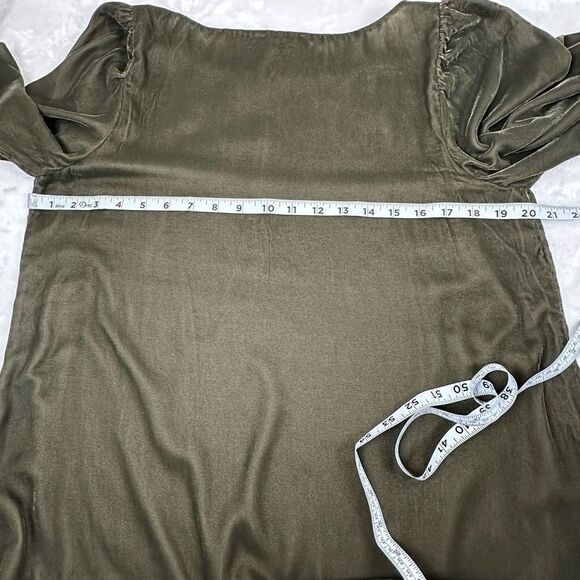 Ann Taylor Women's Size M Oversized Short Bell Sleeve Top Olive Green Solid New‎ - Picture 10 of 11